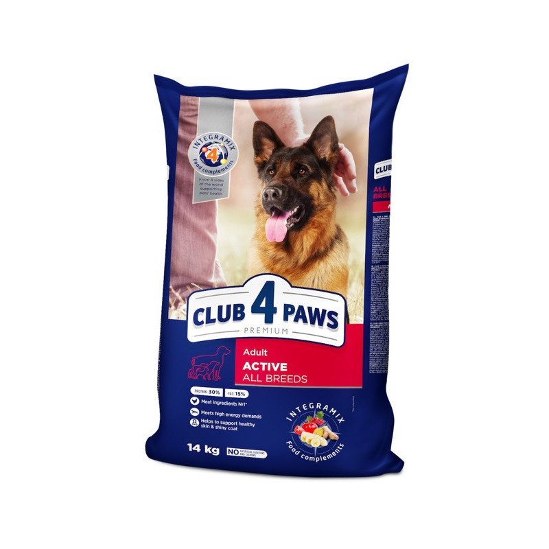 Клуб 4 Лапи Adult All Breeds Active - сухий корм для дорослих активних собак 14кг