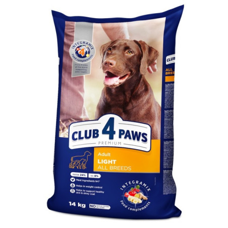 Клуб 4 Лапи Adult All Breeds Light - сухий корм для дорослих собак схильних до ожиріння (контроль ваги) 14кг